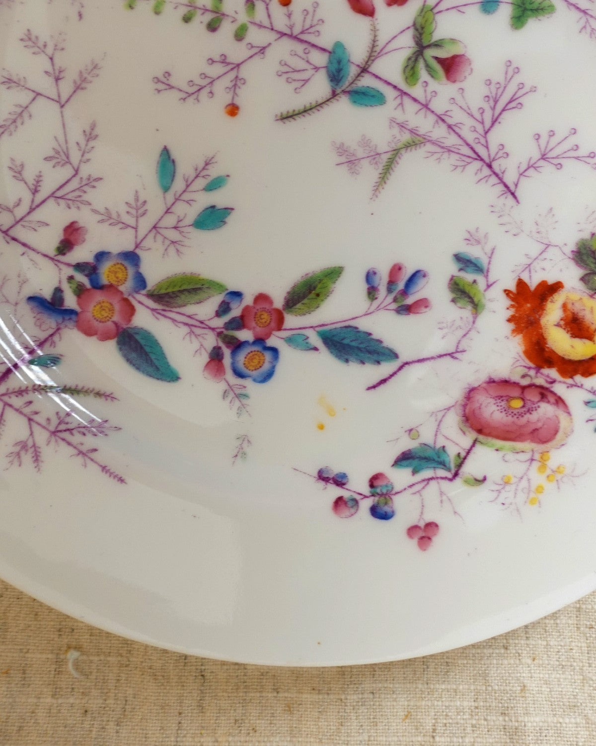 Antique Decorative Plate, Floral Pattern