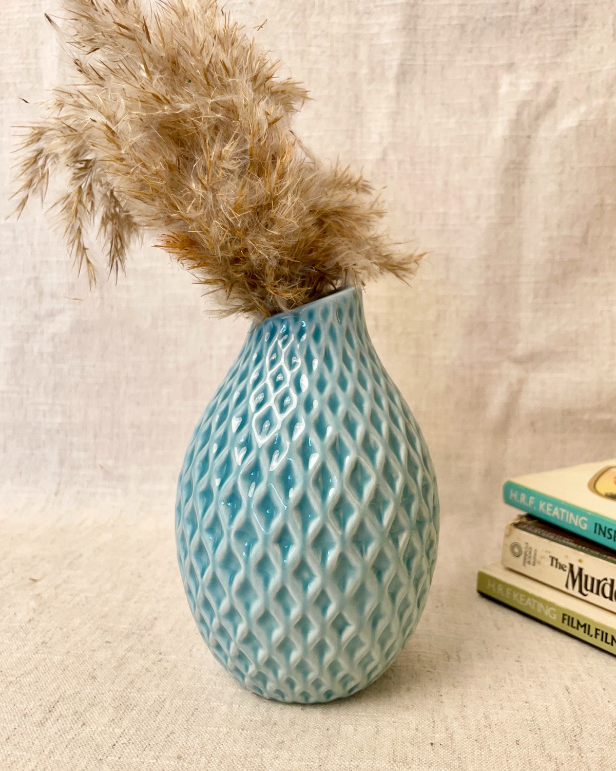 Blue Ceramic Bud Vase