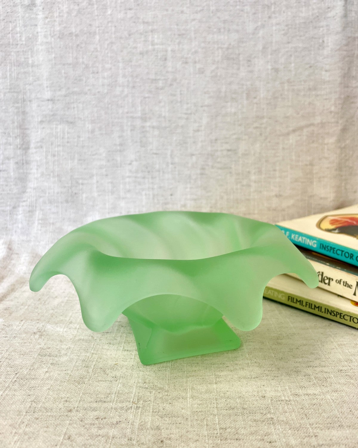 Bagley 'Equinox' Green Frosted Glass Bowl