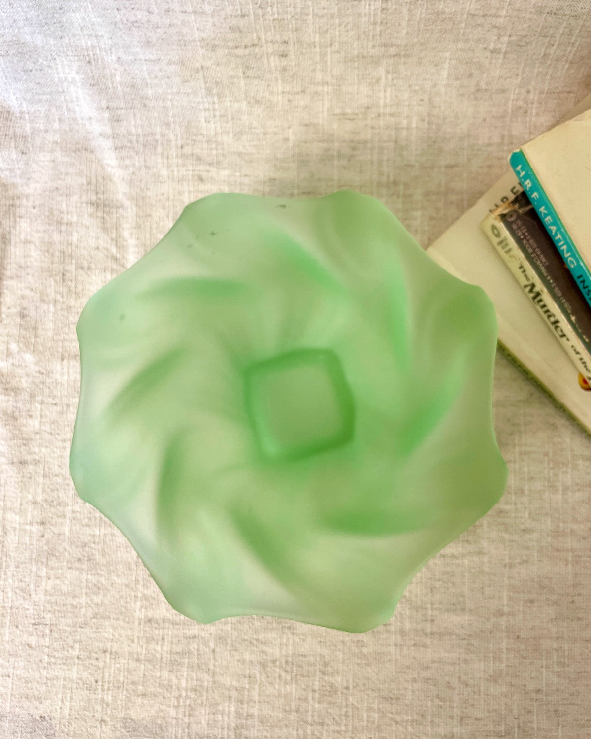 Bagley 'Equinox' Green Frosted Glass Bowl