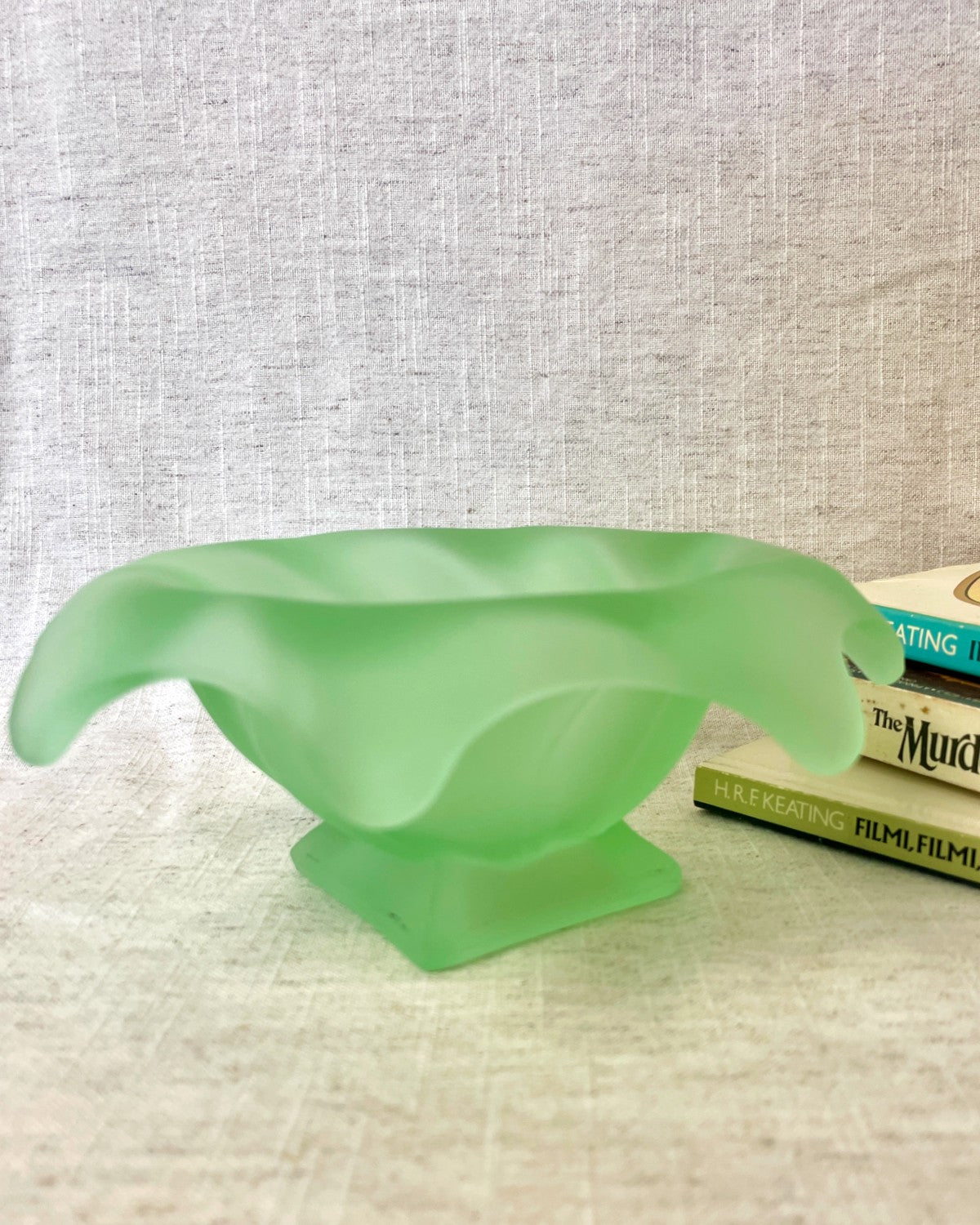 Bagley 'Equinox' Green Frosted Glass Bowl
