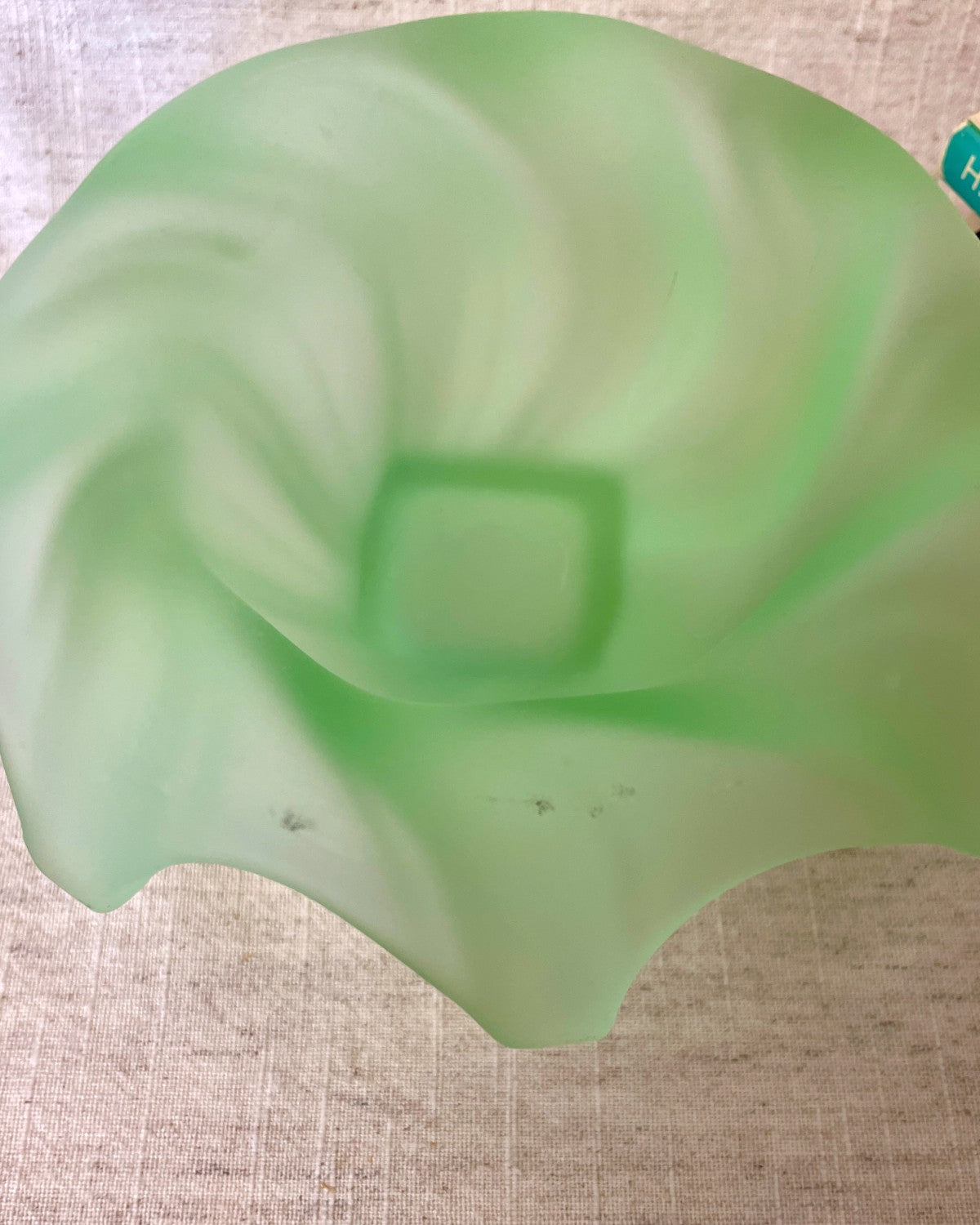 Bagley 'Equinox' Green Frosted Glass Bowl