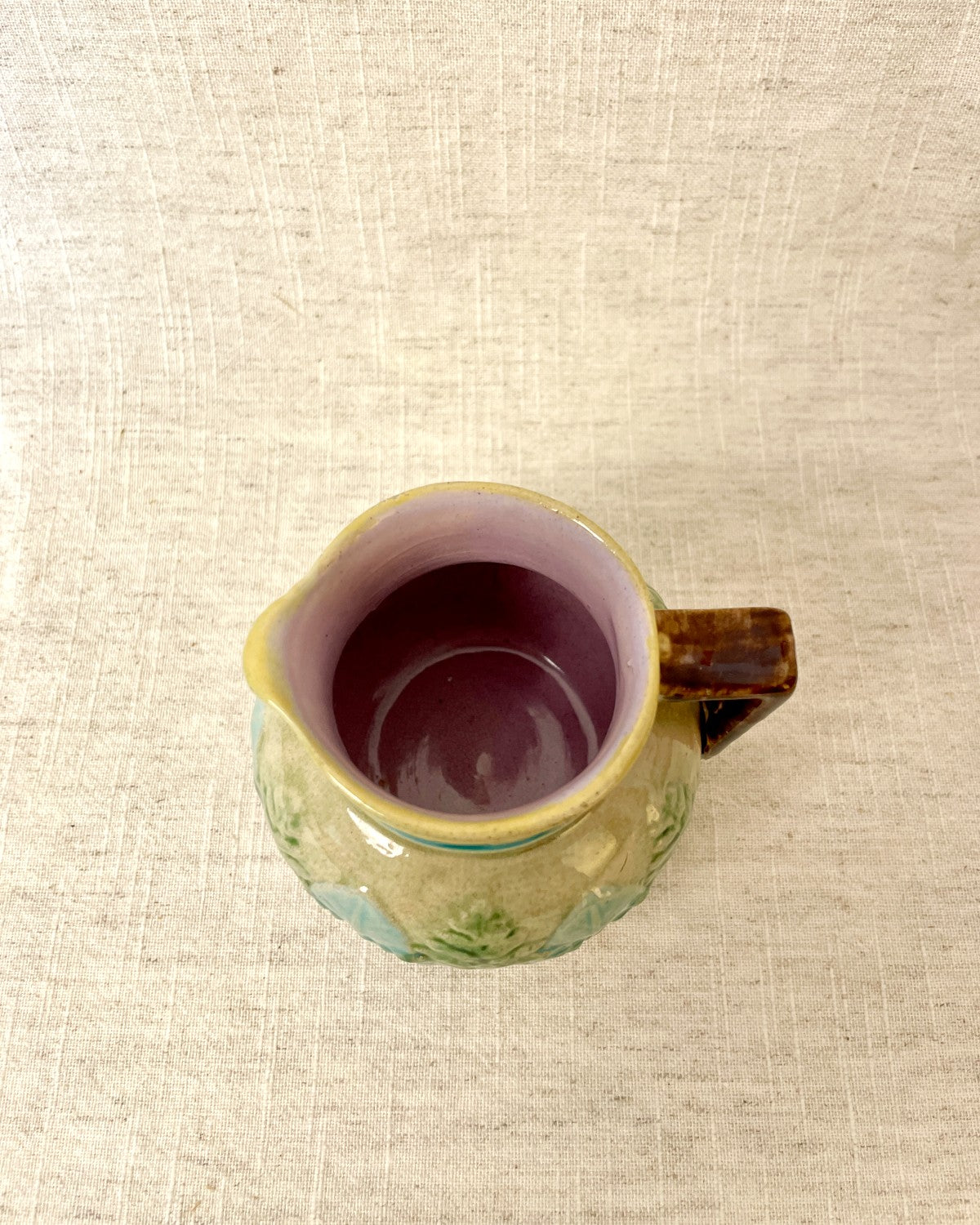 Antique Majolica Small Ceramic Jug