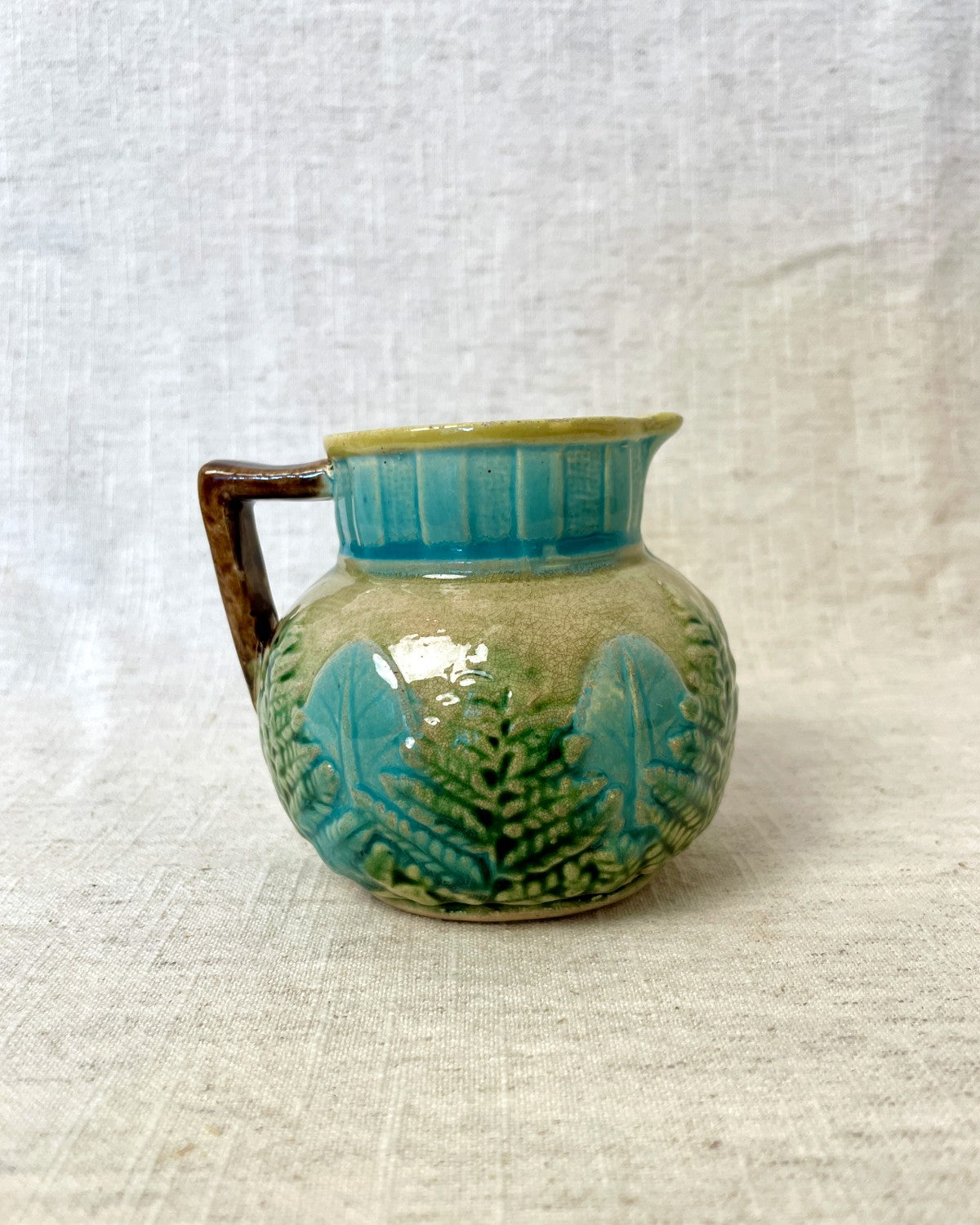 Antique Majolica Small Ceramic Jug