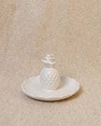 Ceramic Pineapple Trinket Dish, White