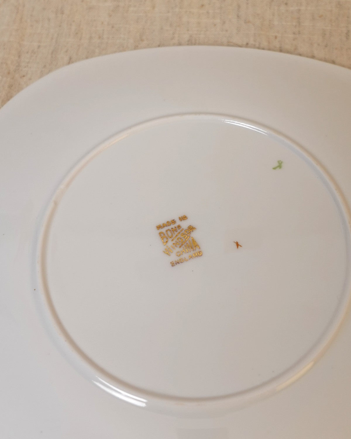 Vintage China Cake Plate with Floral Pattern & Gold Detailing