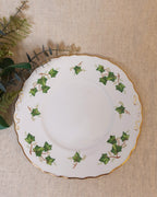 Vintage Bone China Plate with Ivy Design & Gold Detail