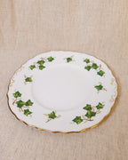 Vintage Bone China Plate with Ivy Design & Gold Detail