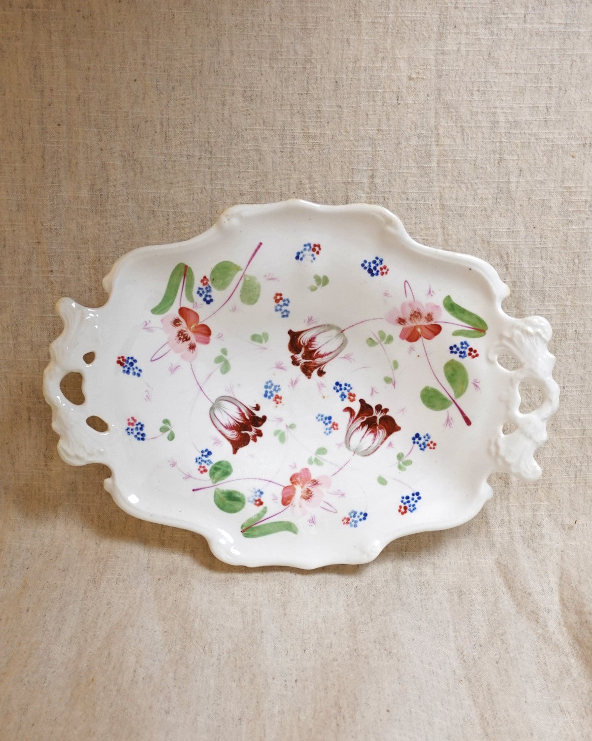 Vintage Ceramic Floral Platter
