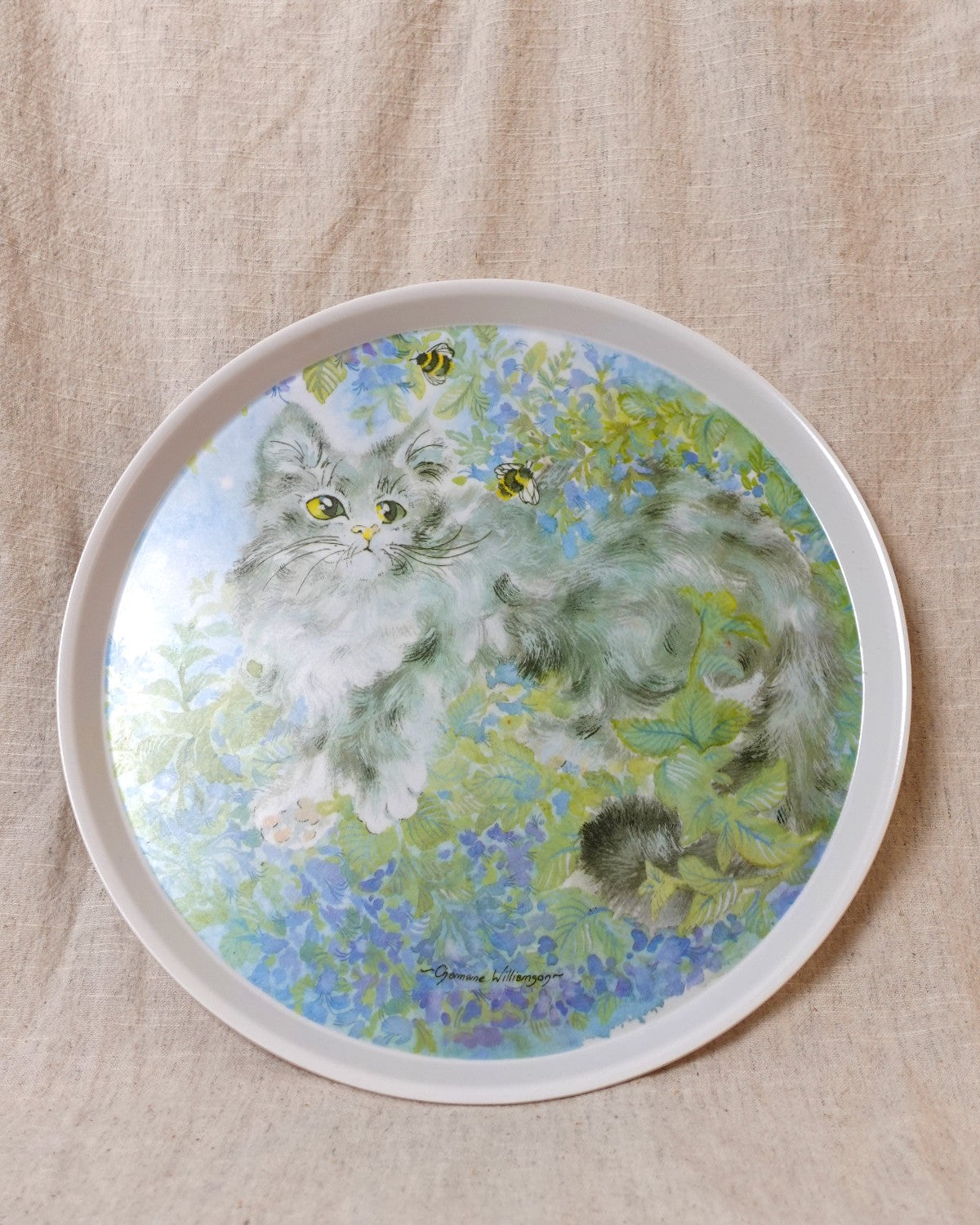Round Melamine Cat Serving Tray