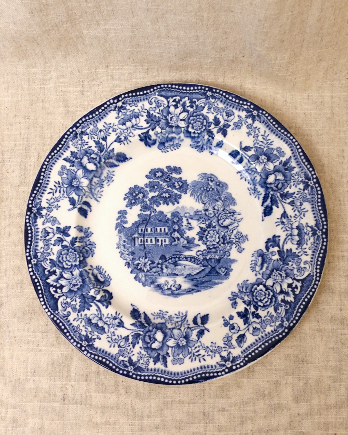 Vintage Blue and White Dinner Plate - Royal Staffordshire