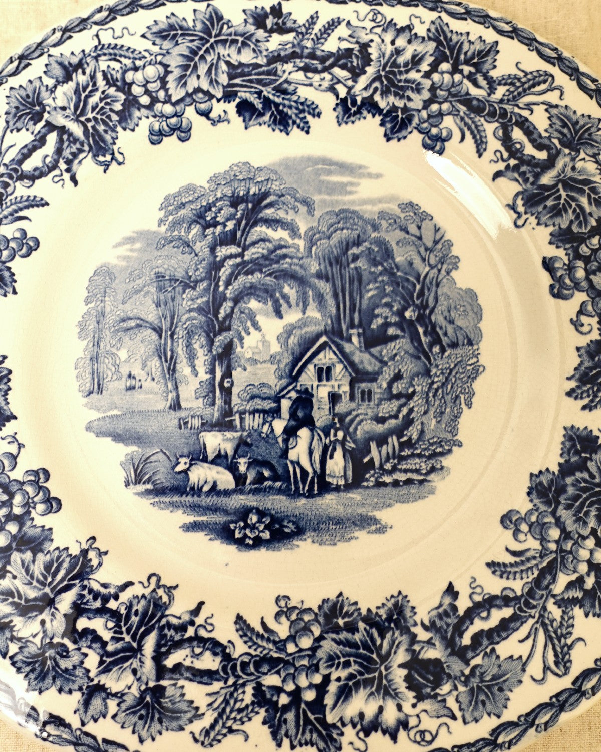 Vintage Blue and White Dinner Plate - Booths
