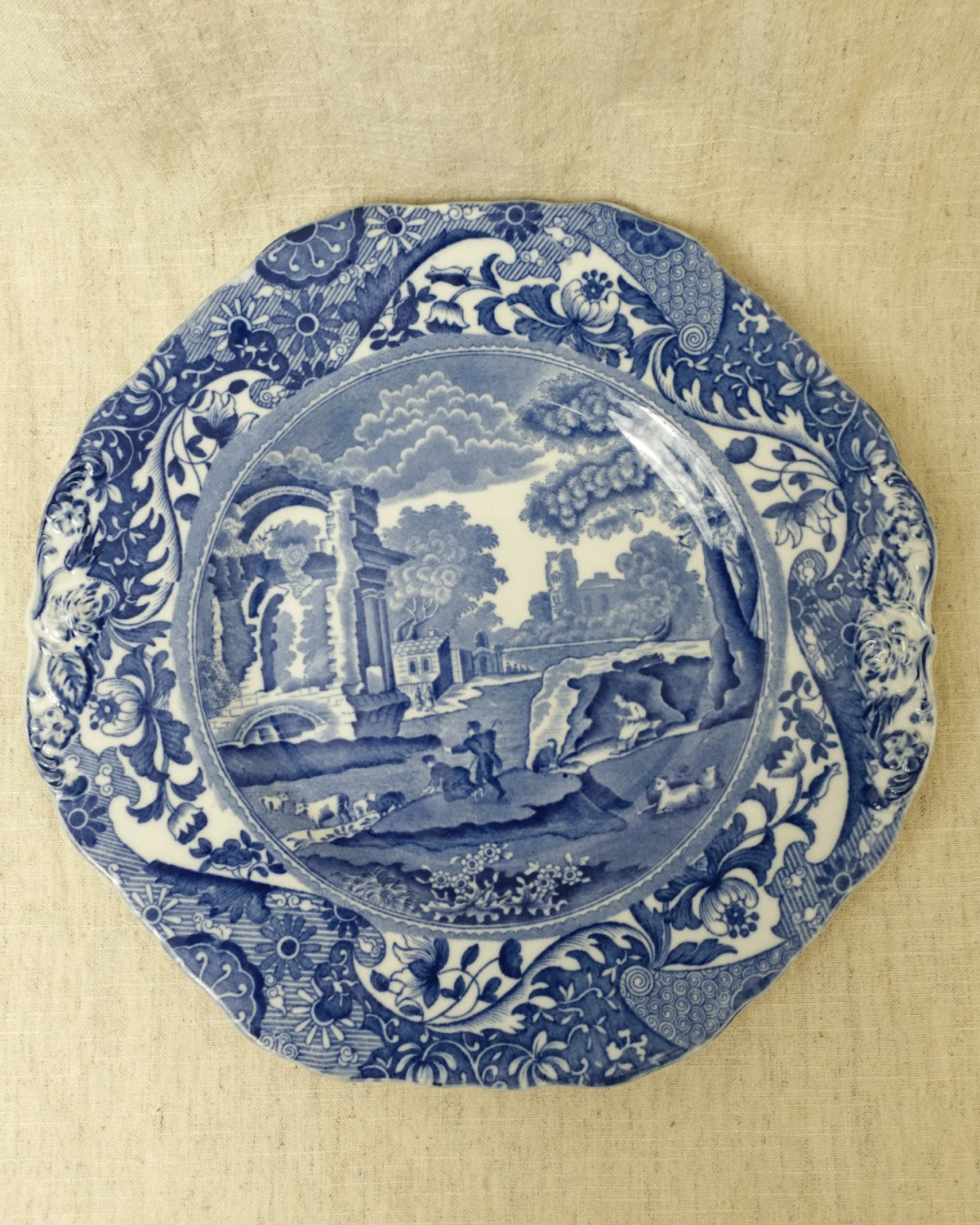 Vintage Blue and White Dinner Plate - Spode