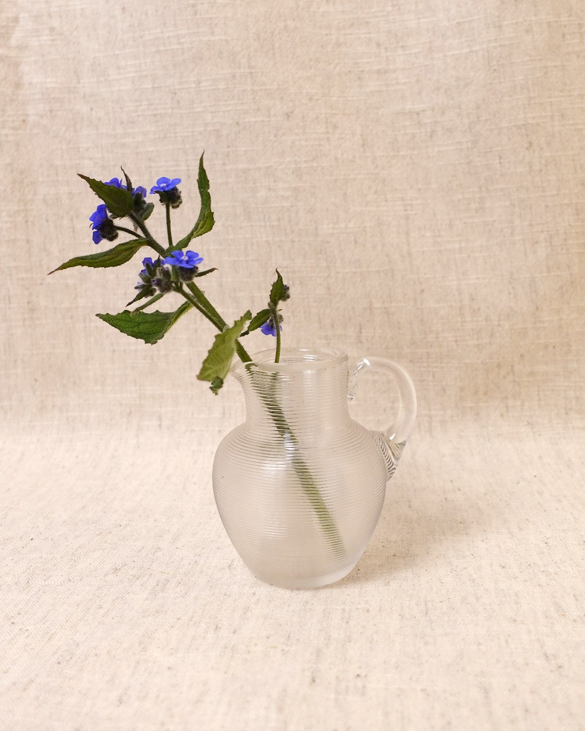 Vintage Miniature Ribbed Glass Jug