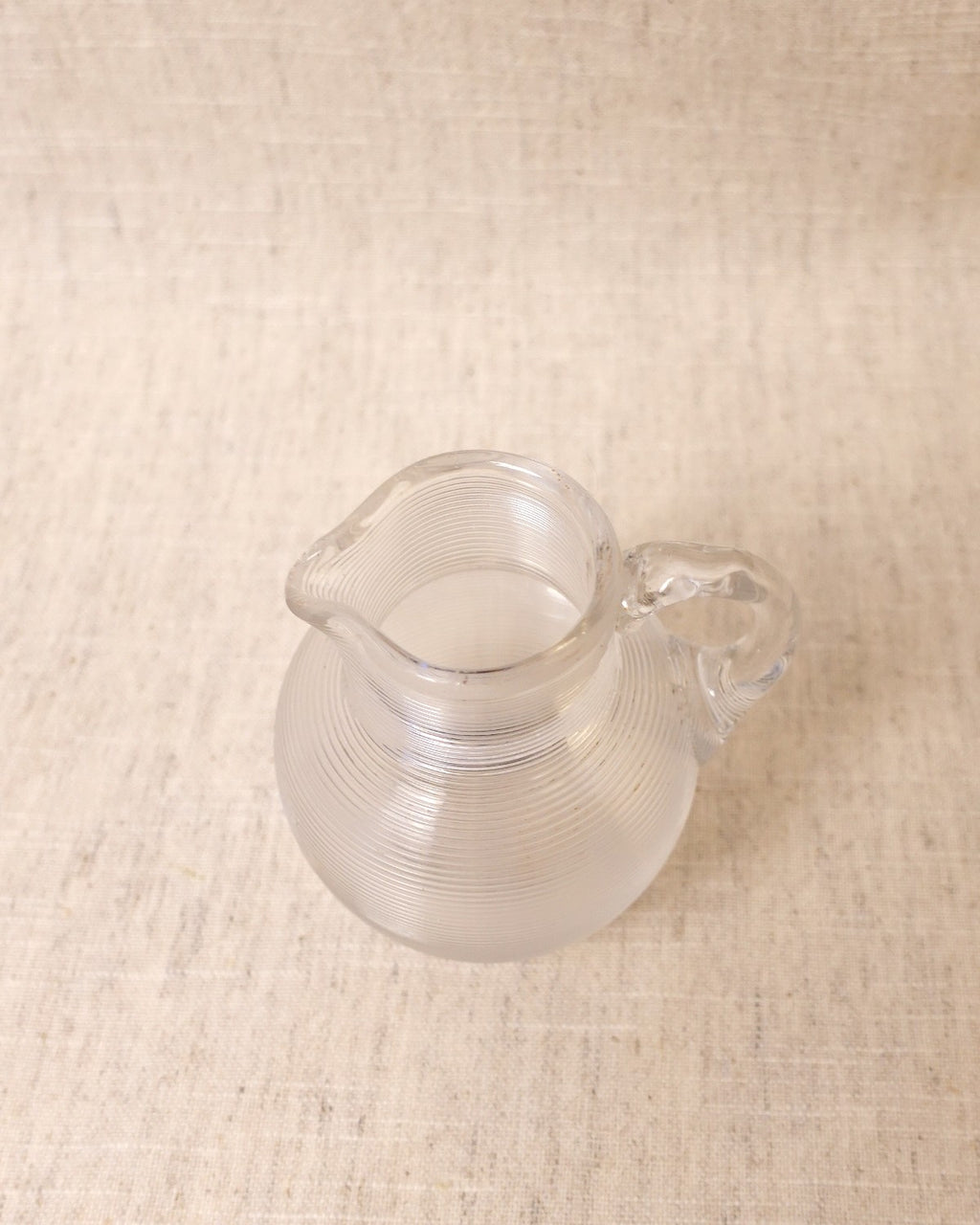 Vintage Miniature Ribbed Glass Jug