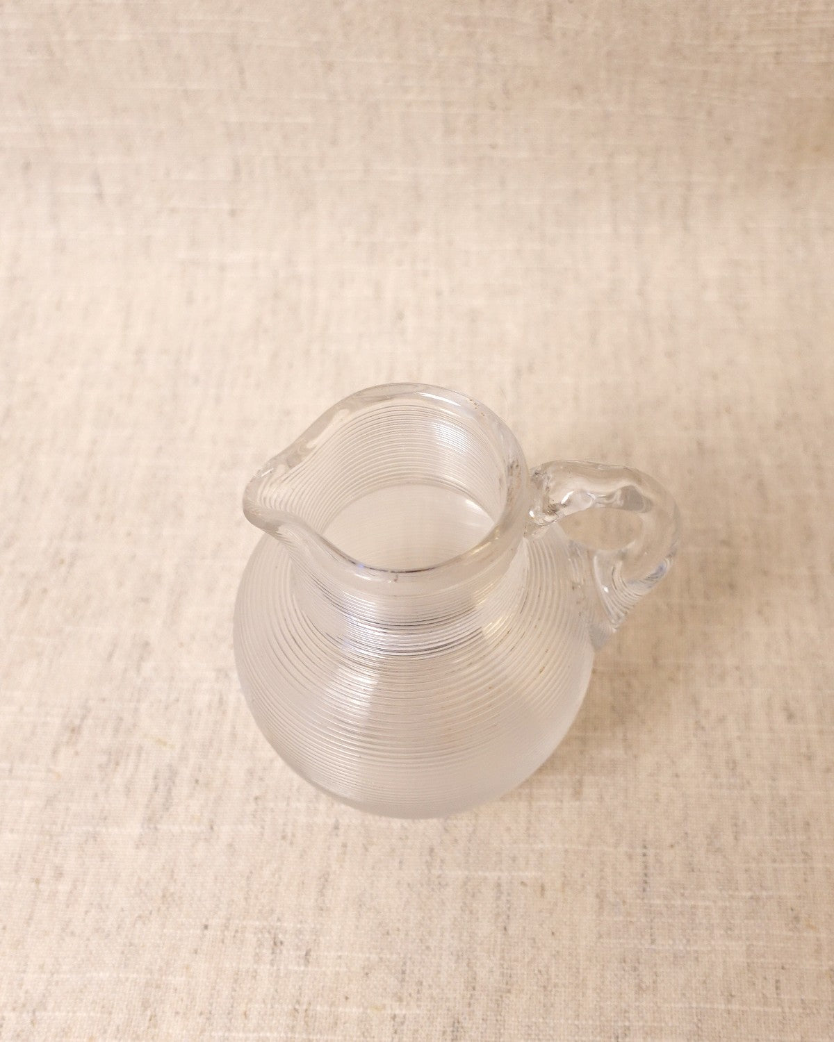 Vintage Miniature Ribbed Glass Jug