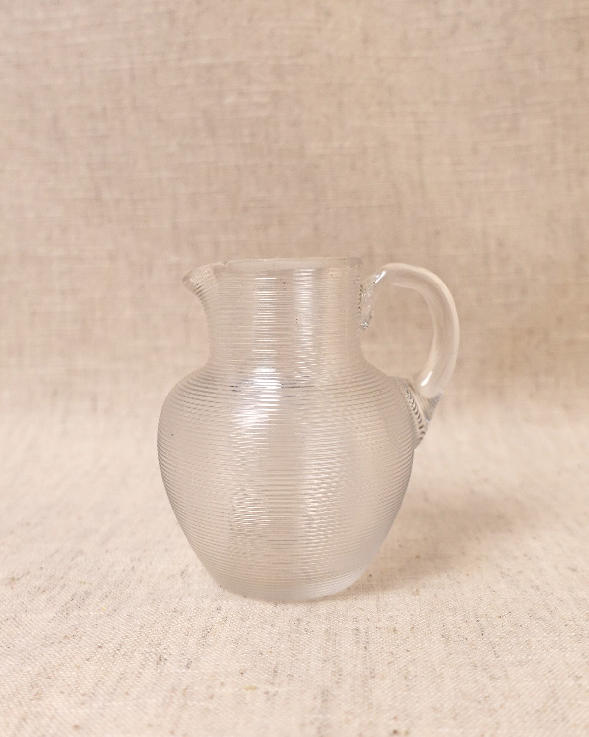 Vintage Miniature Ribbed Glass Jug