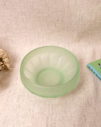 Green Frosted Glass Bowl, Small