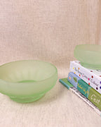 Green Frosted Glass Bowl, Medium
