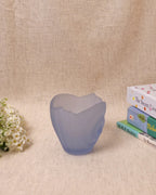 Vintage Blue Frosted Glass Swirl Bowl