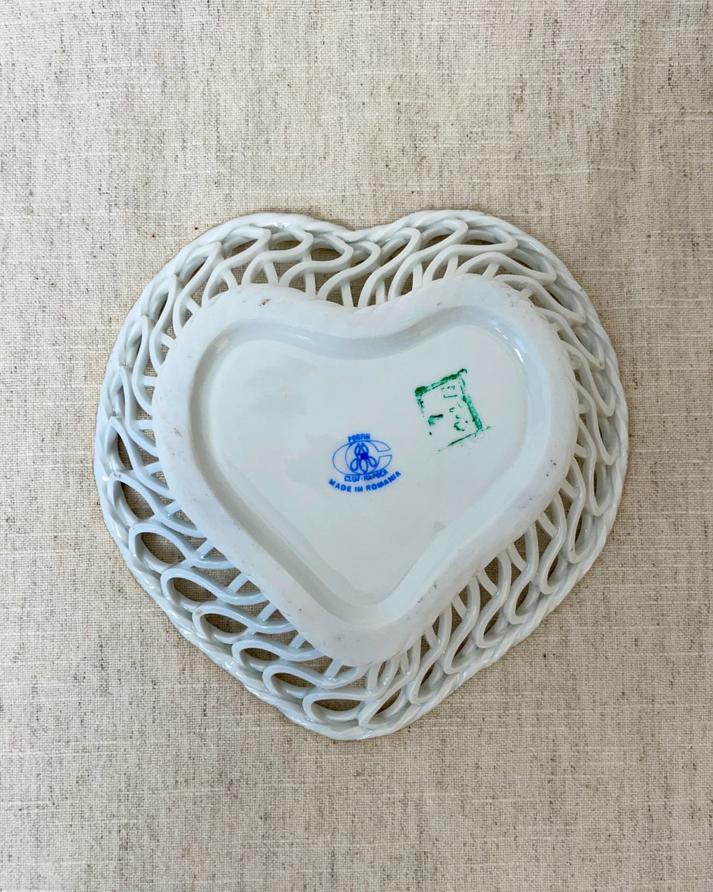 Vintage Ceramic Heart-Shaped Trinket Dish