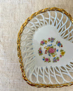 Vintage Ceramic Heart-Shaped Trinket Dish