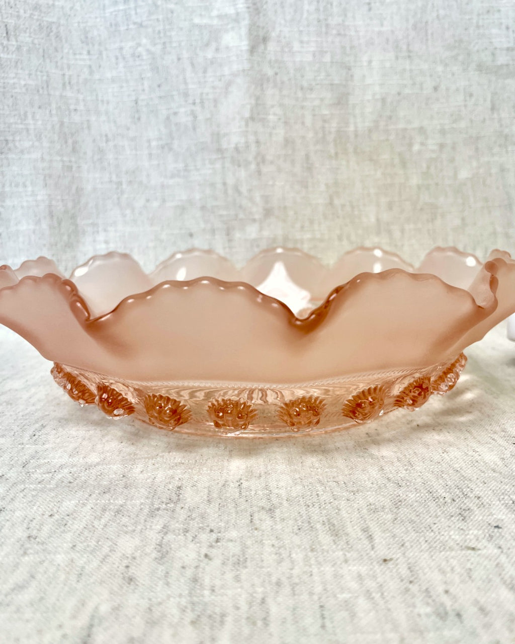 Pink Vintage Glass Serving Bowl
