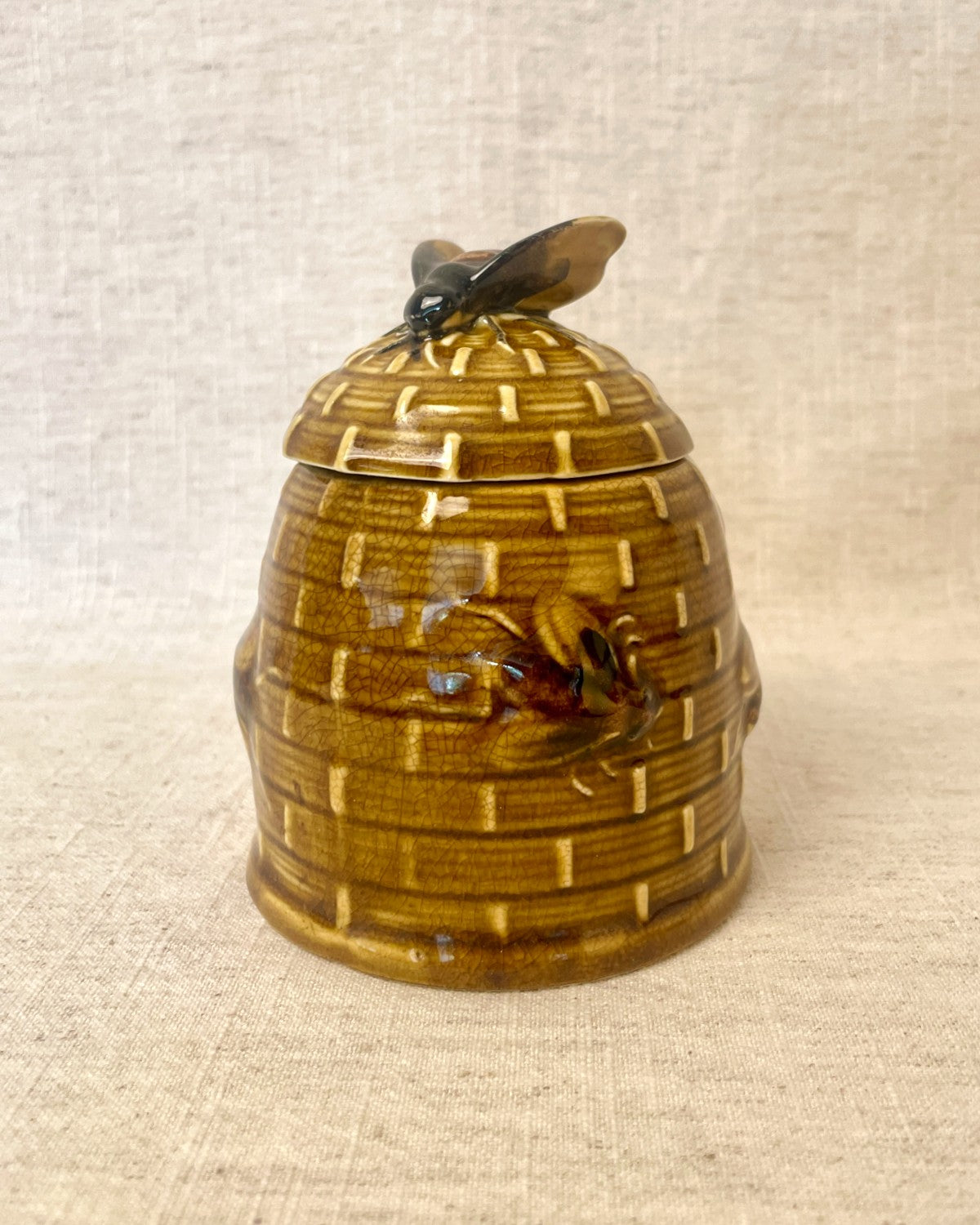 Vintage Bee Honey Pot with Lid