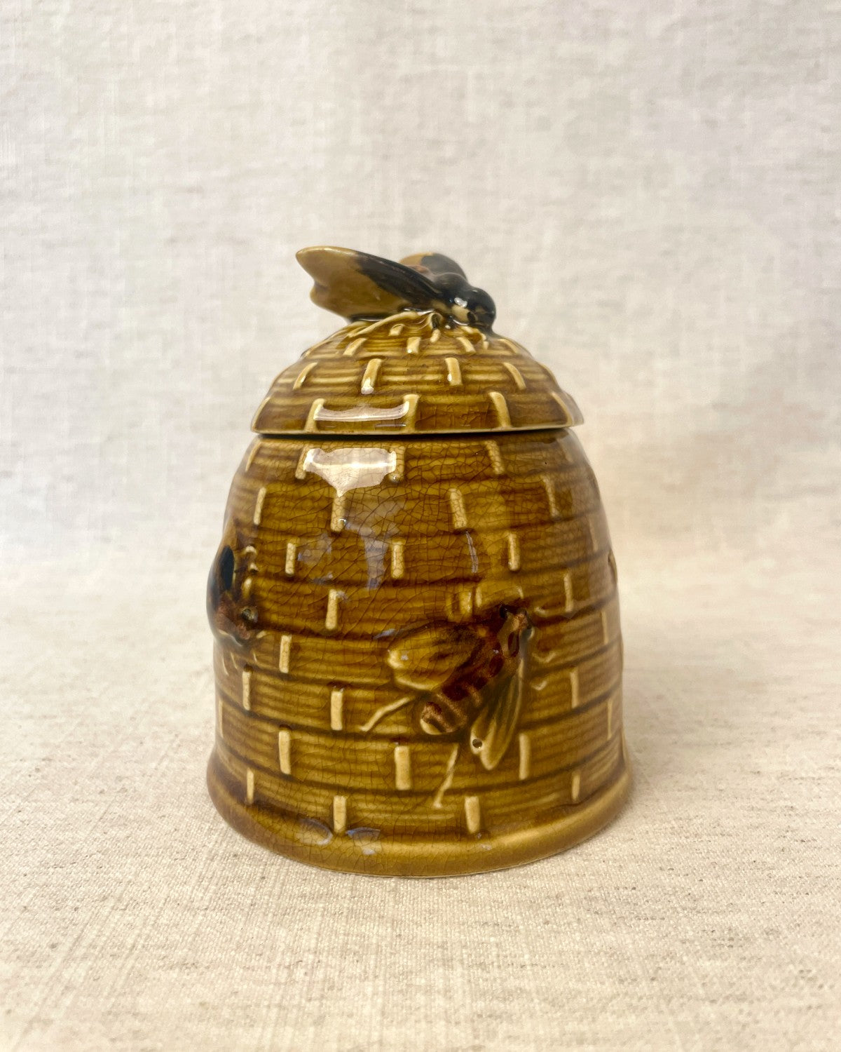 Vintage Bee Honey Pot with Lid