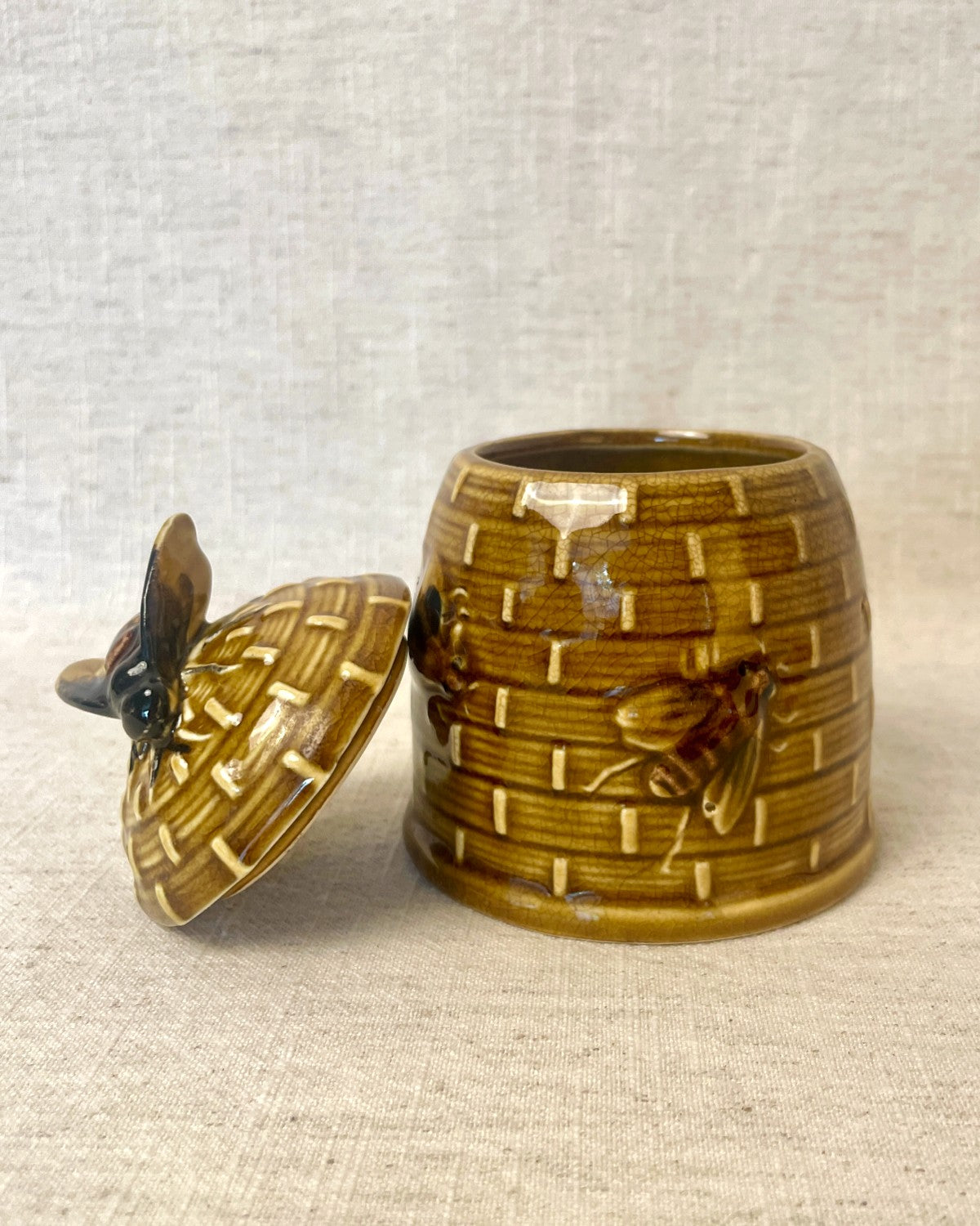 Vintage Bee Honey Pot with Lid