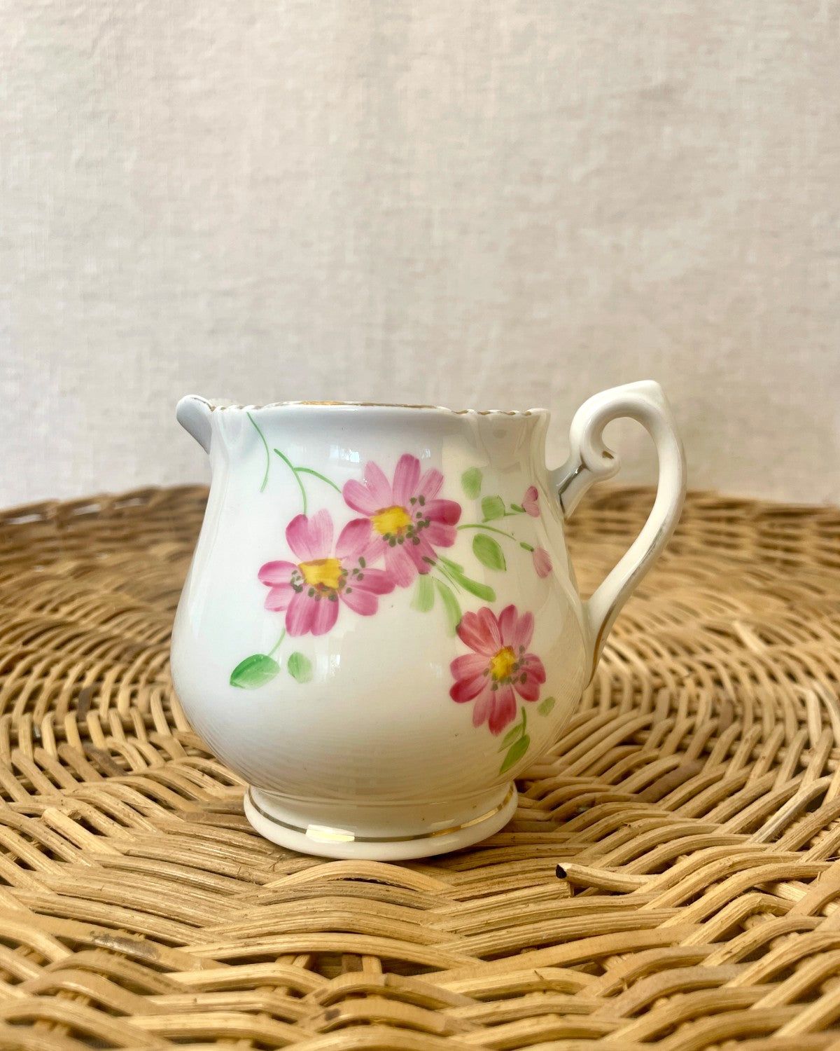 Vintage Floral China Milk Jug