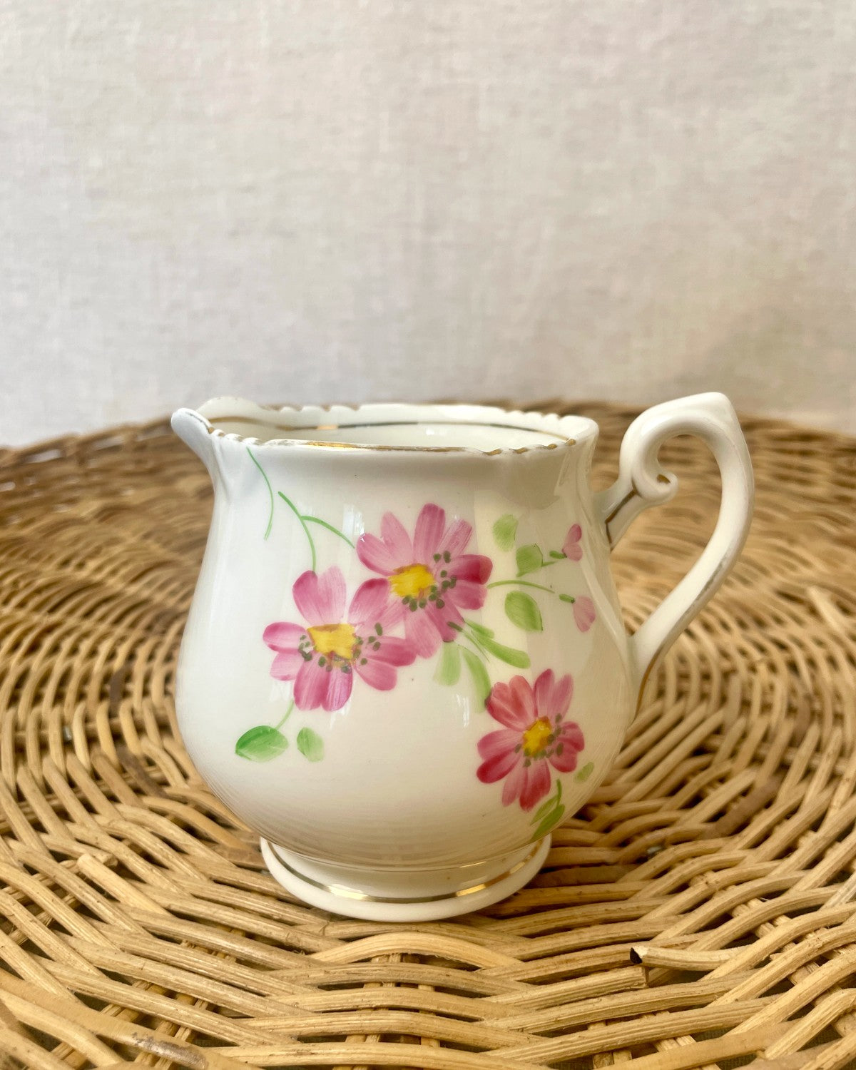 Vintage Floral China Milk Jug