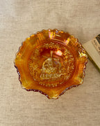 Antique Orange Windmill Carnival Glass Bowl