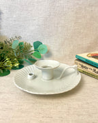Vintage White Chamberstick Candle Holder