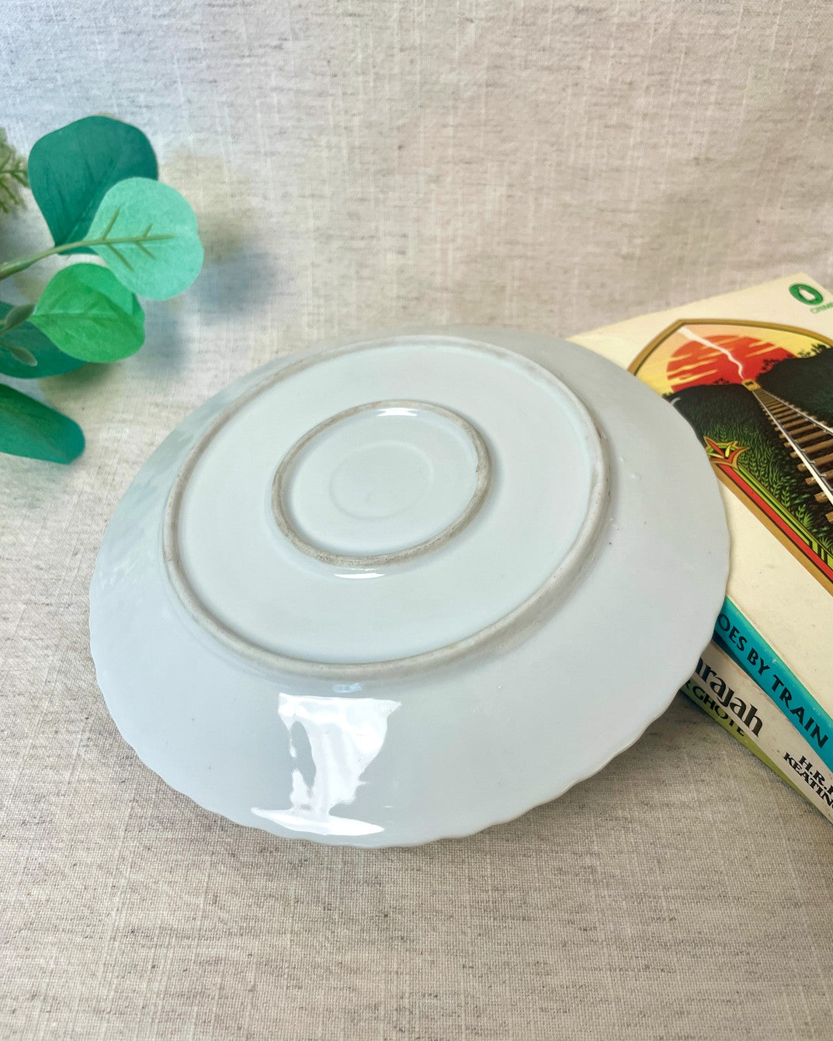 Vintage White Chamberstick Candle Holder
