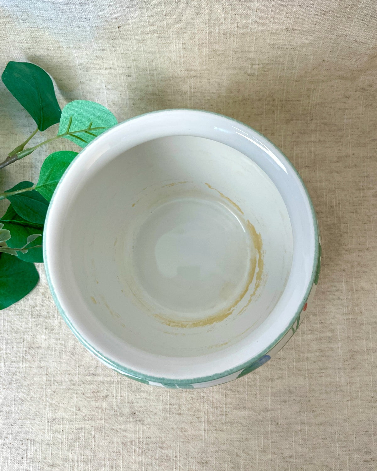 Wide Ceramic Indoor Plant Pot, Ivy Leaf Design