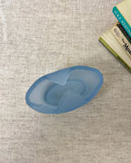 Small Blue Frosted Glass Posy Bowl