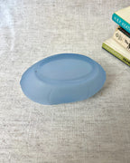 Small Blue Frosted Glass Posy Bowl