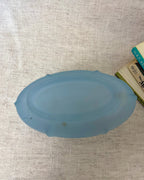 Large Blue Frosted Glass Posy Bowl