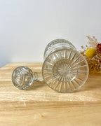 Vintage Cut Glass Decanter with Circular Base