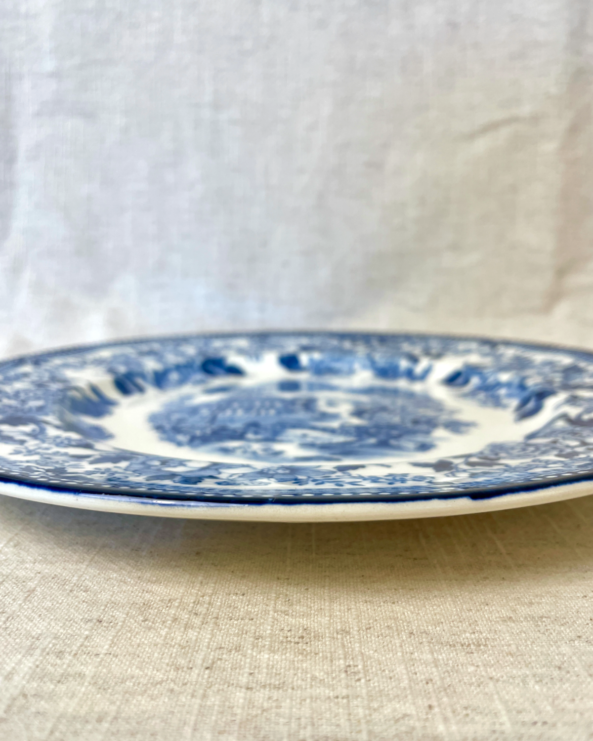 Vintage Royal Staffordshire Tonquin Dinner Plate, Blue & White