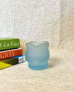Miniature Blue Frosted Glass Bowl / Tealight Holder