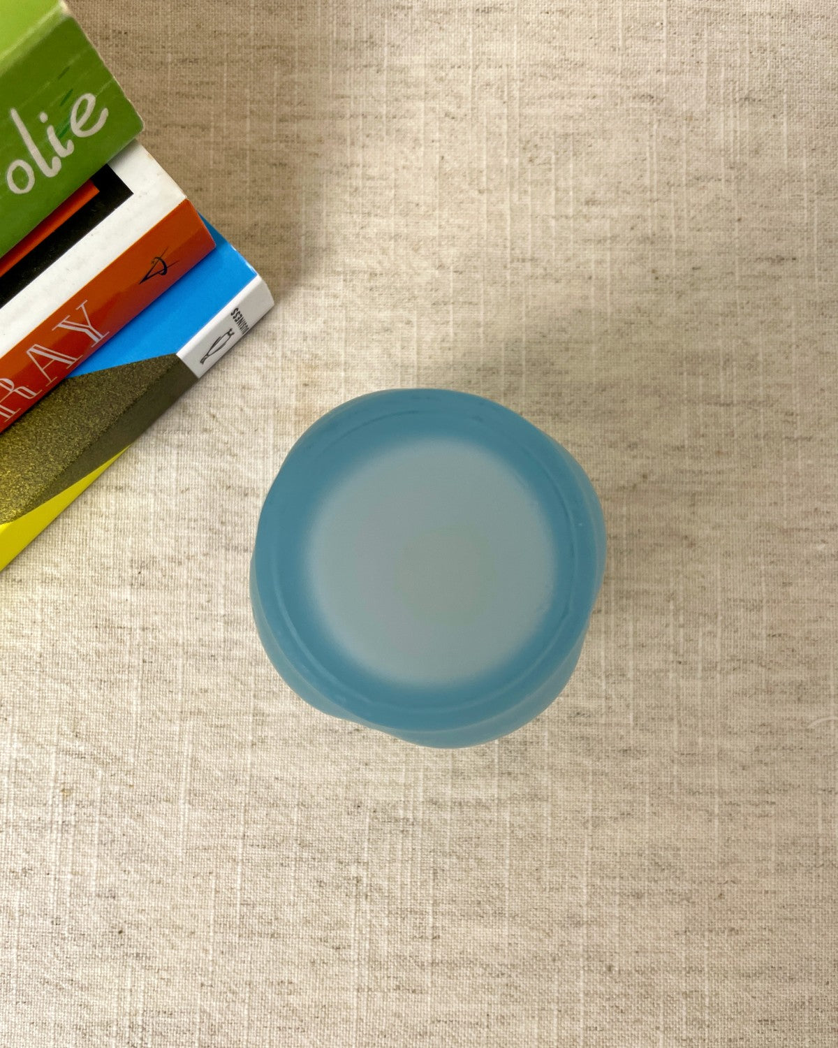 Miniature Blue Frosted Glass Bowl / Tealight Holder