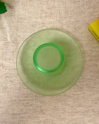 Vintage Green Glass Tealight Holder Bowl