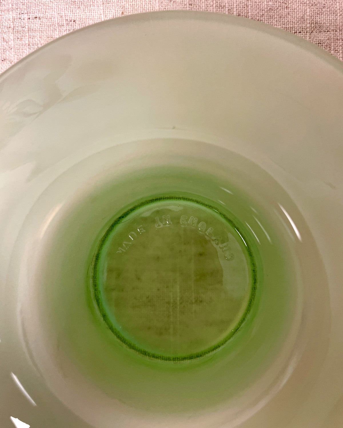 Vintage Green Glass Tealight Holder Bowl