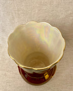 Vintage Red Irredescent Ceramic Vase