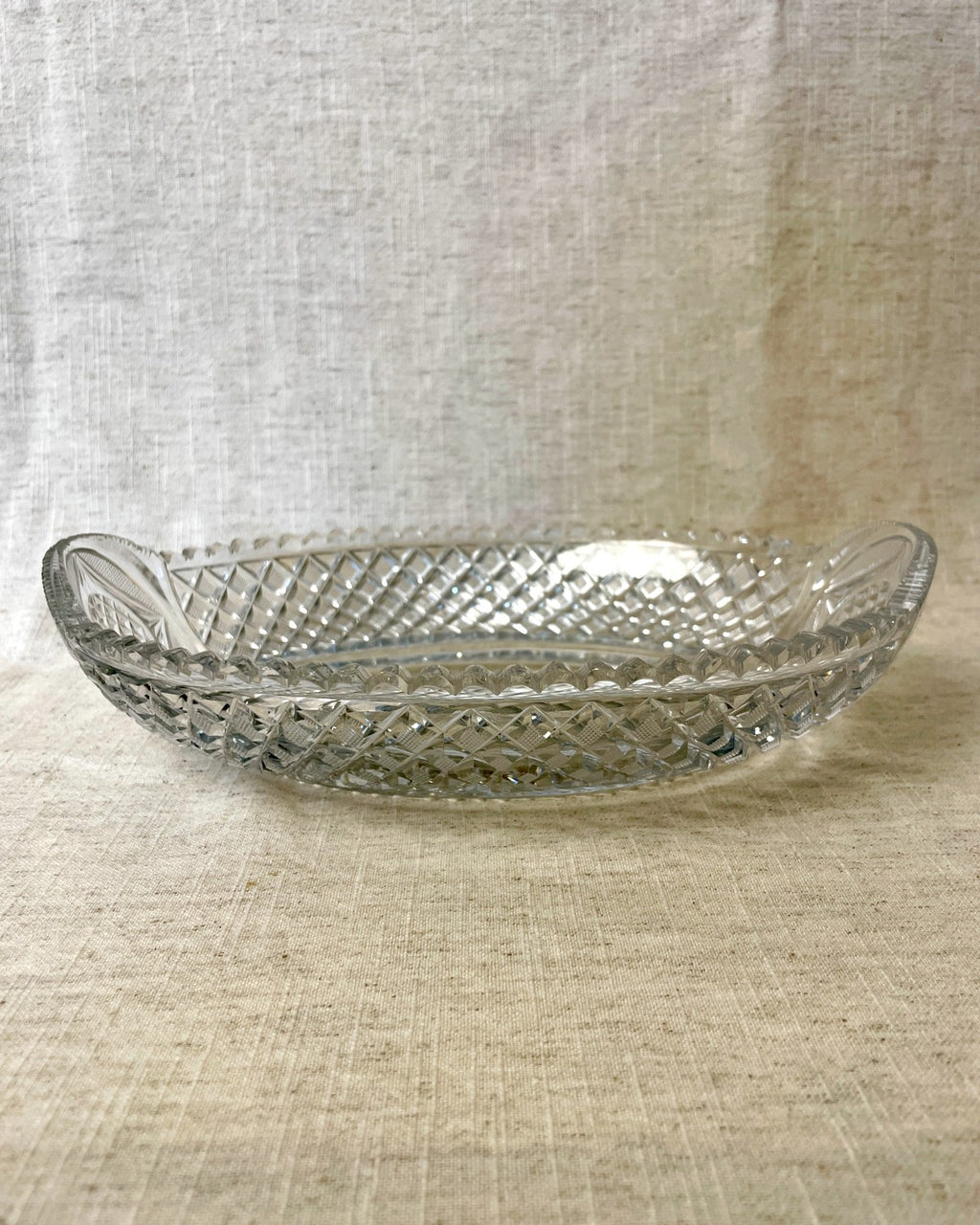 Vintage Cut Glass Serving Dish