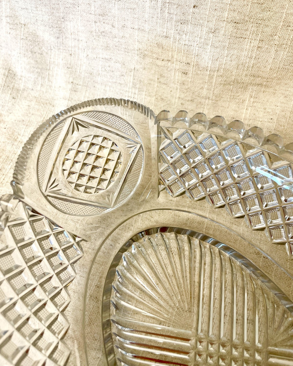 Vintage Cut Glass Serving Dish