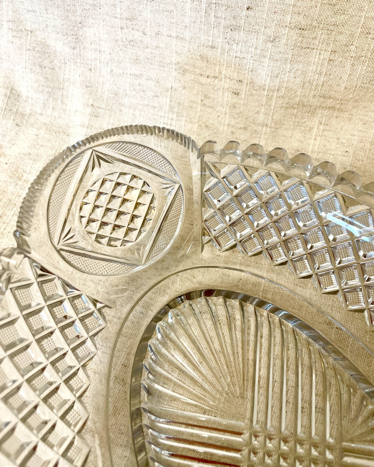 Vintage Cut Glass Serving Dish