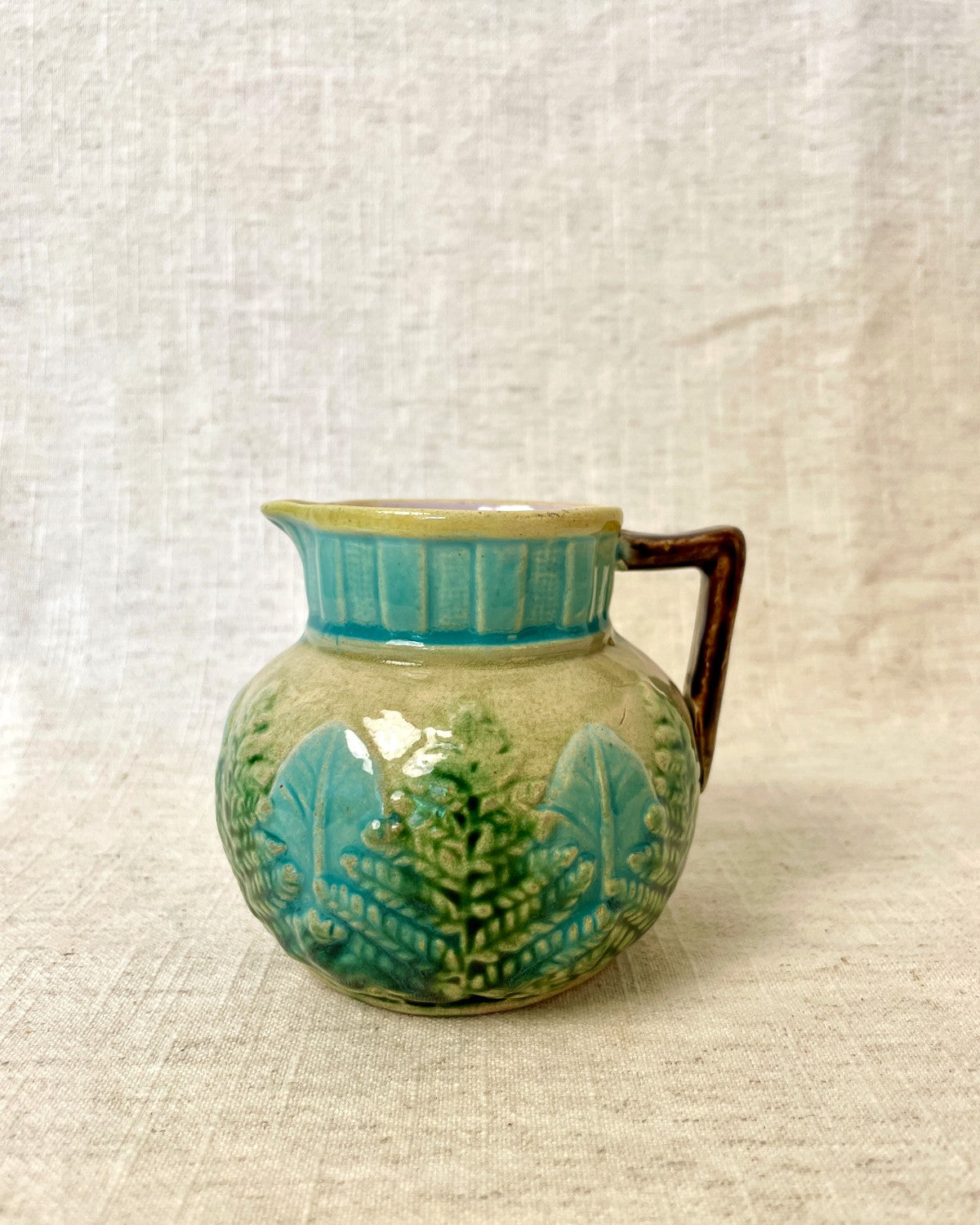 Antique Majolica Small Ceramic Jug